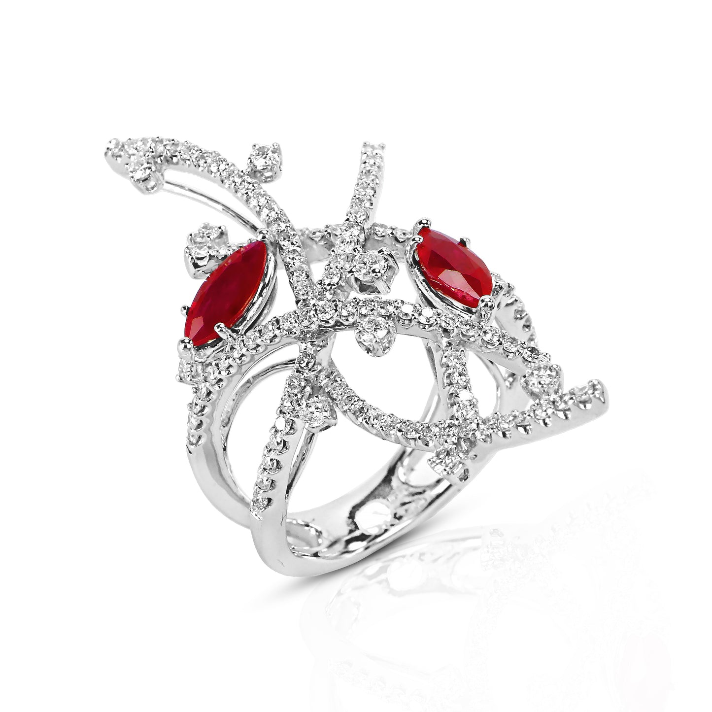 Ruby Masquerade Duet Ring