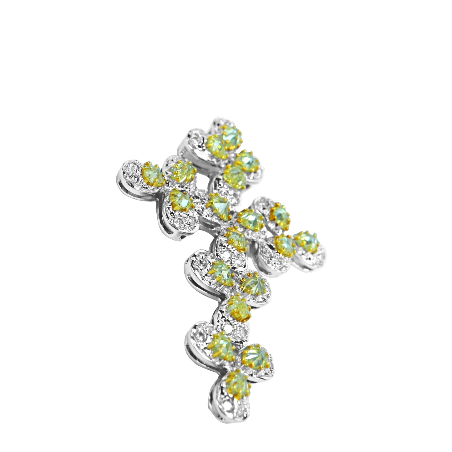 Solstice Bloom Diamond Cross Pendant