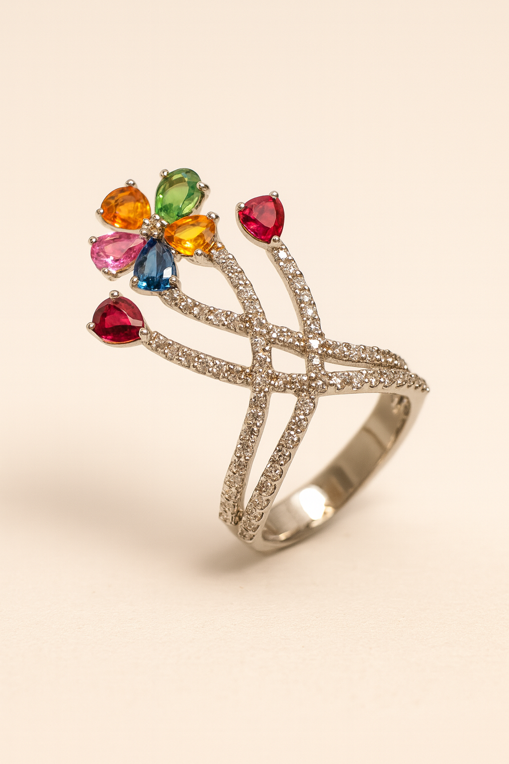 Gloria Prism Bouquet Diamond Spray Ring