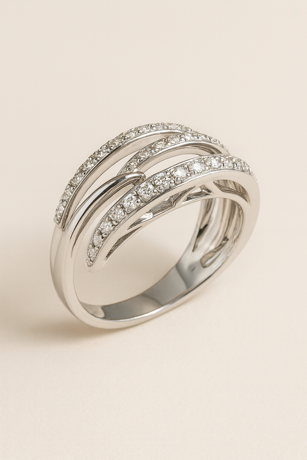 Delilah Diamond Wave Crossover Ring