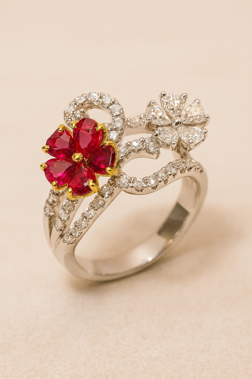 Allegra Ruby Bloom Ring