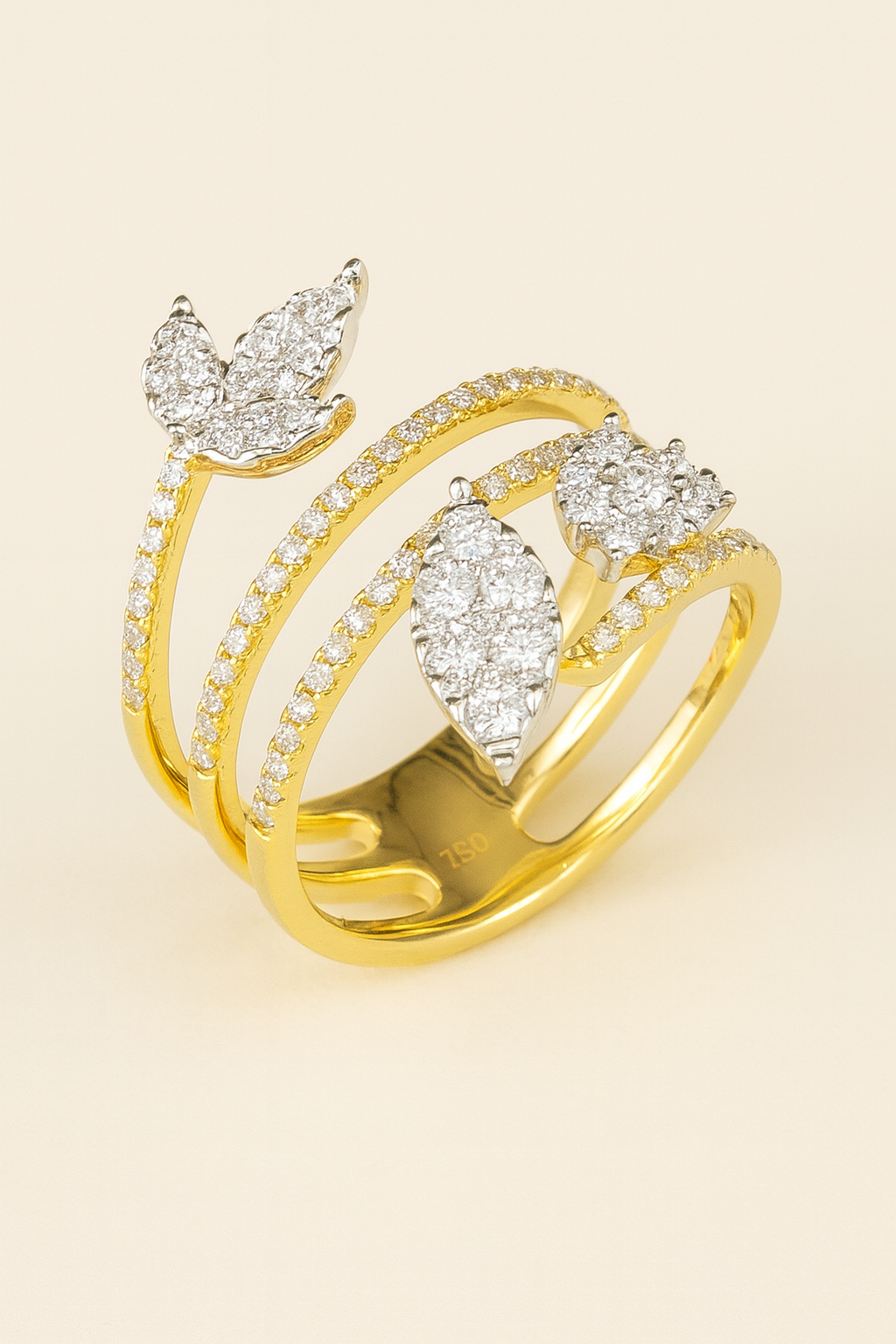 Cameron Diamond Leaf Ring