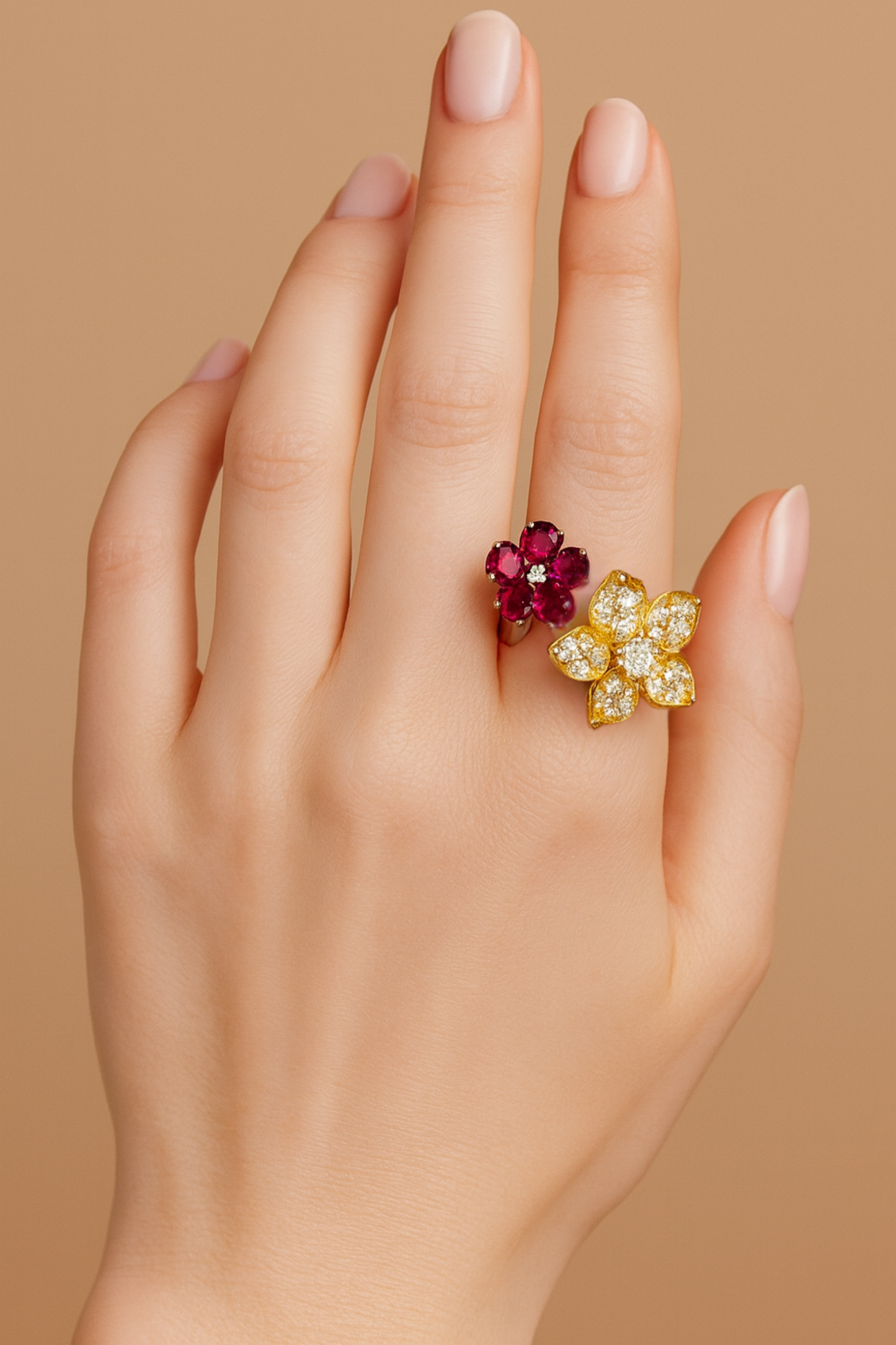 Adelaide Golden Bloom Duet Ring