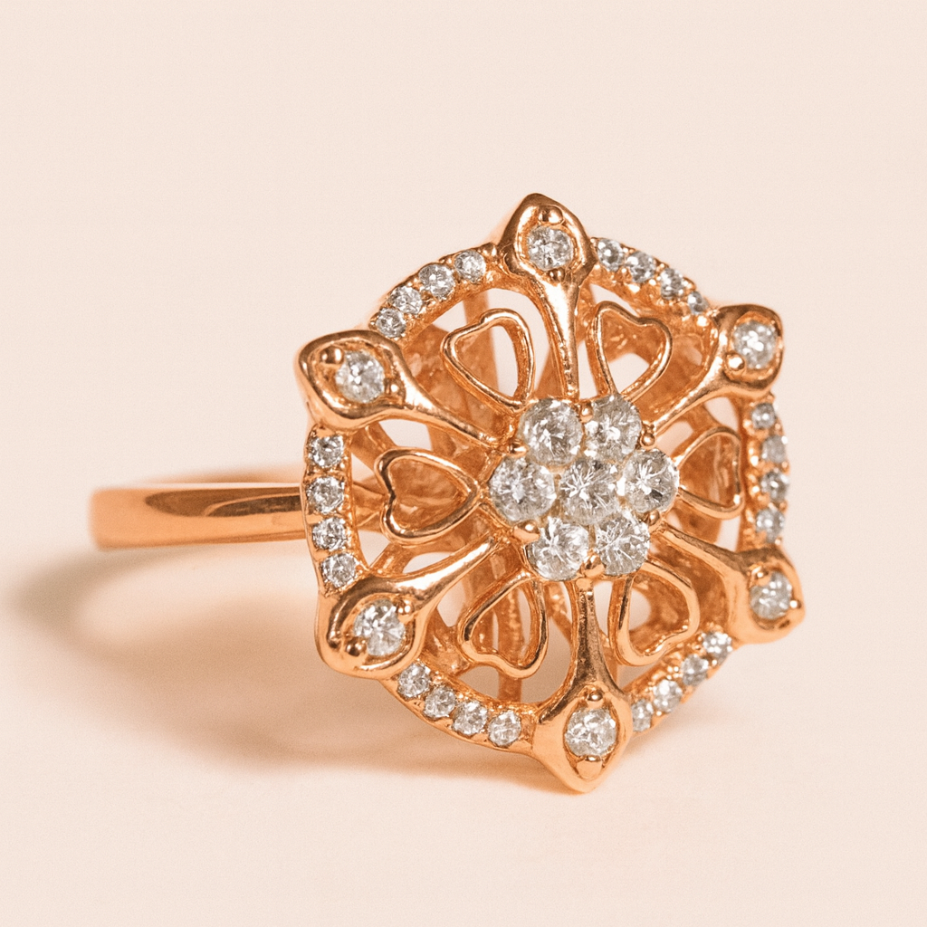 Anastasia Diamond Adorned Ring in 18K Rose Gold