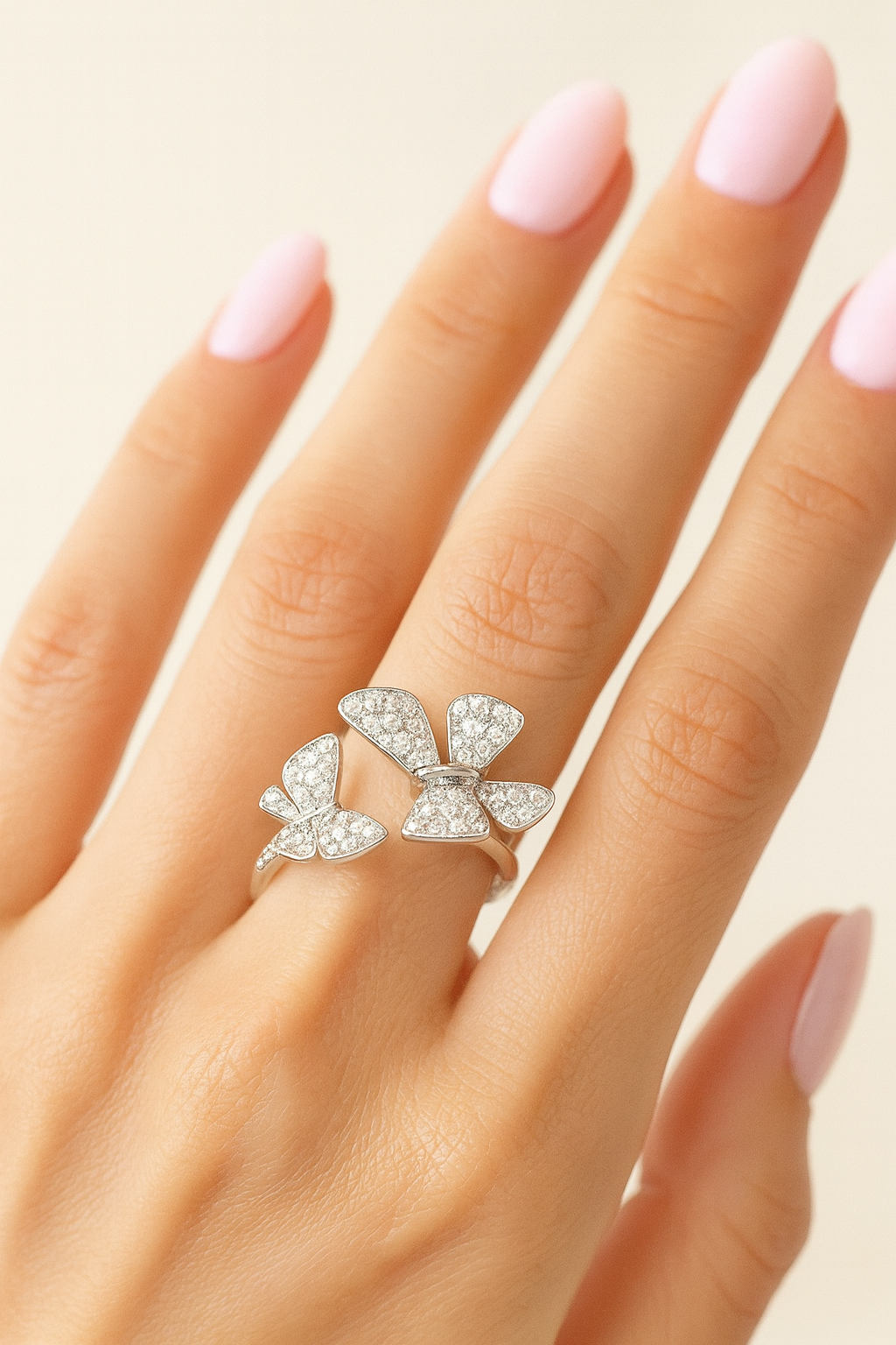 Fiorella Twin Diamond Butterfly Ring