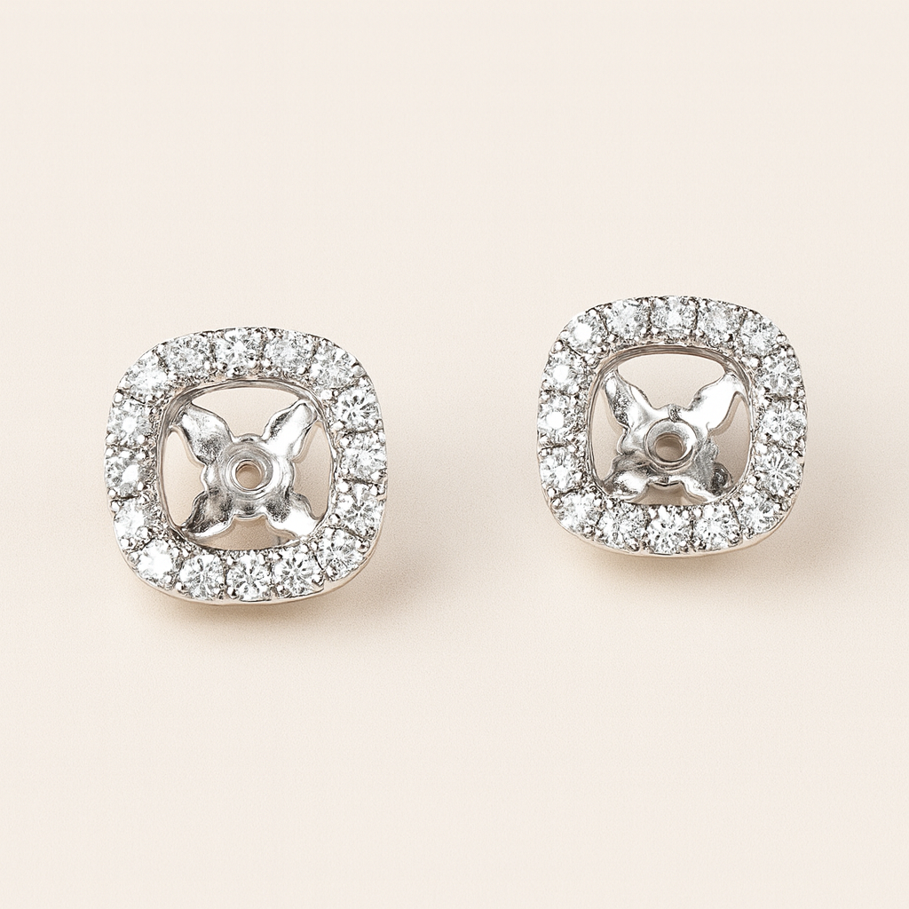 Aurora Diamond Lined White Gold Earring Jackets