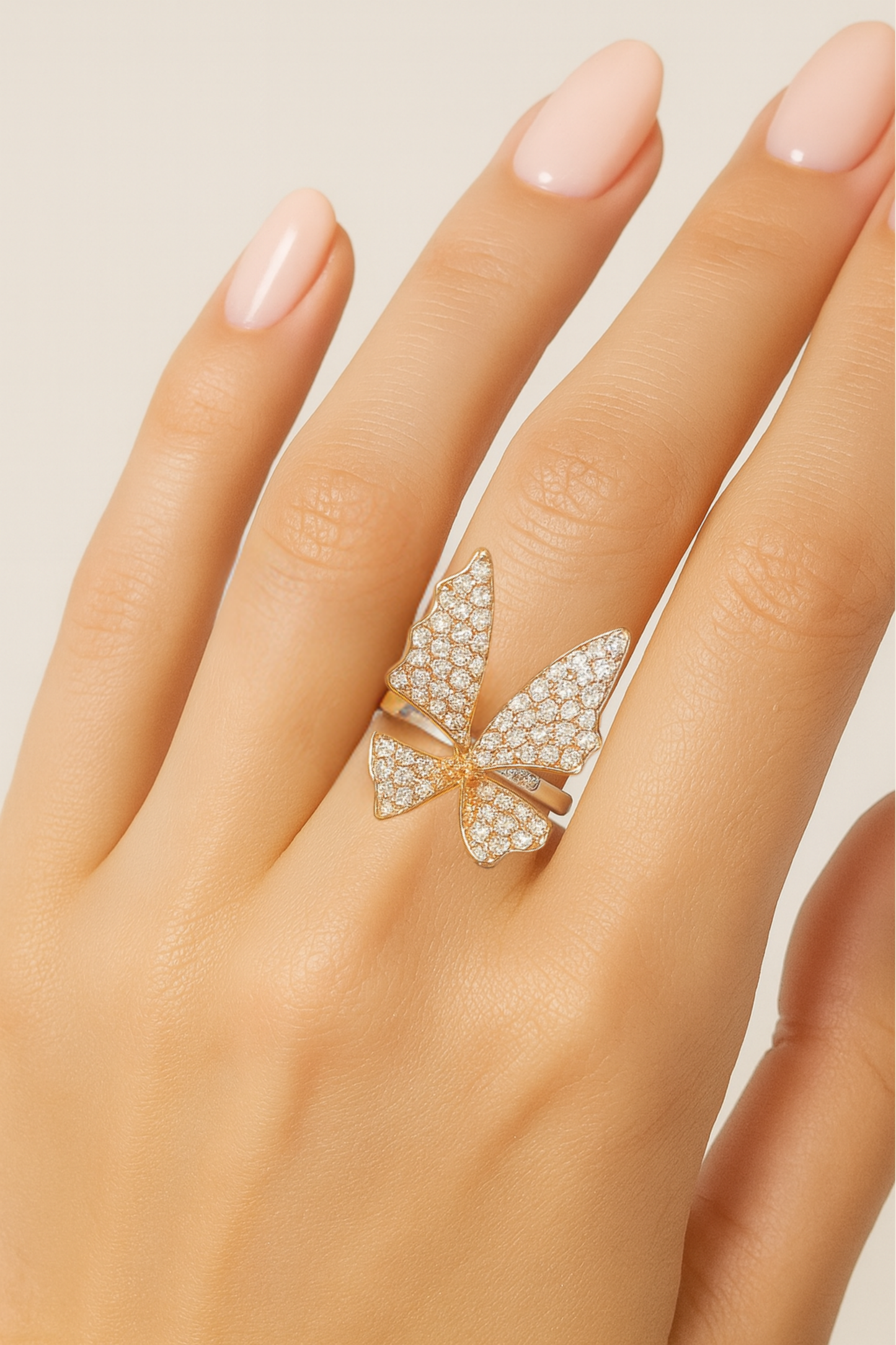 Carmel Papillon Rosegold and Diamonds Ring