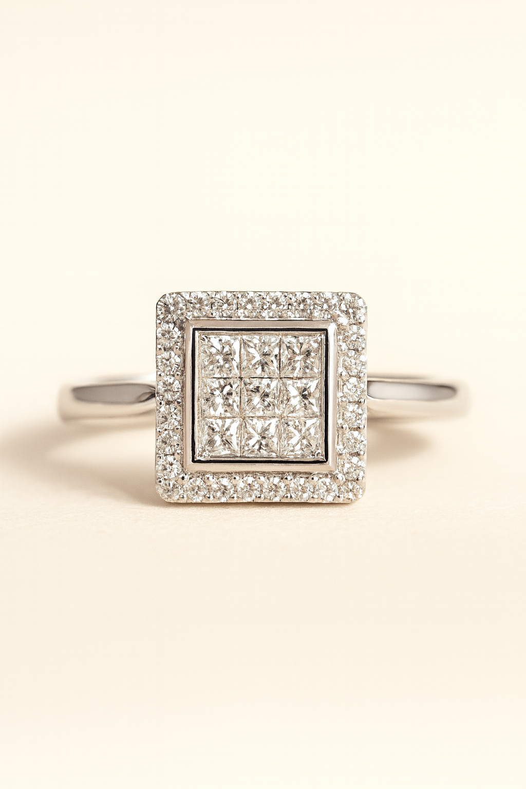 Catriona Diamond Flower Ring in 18K White Gold
