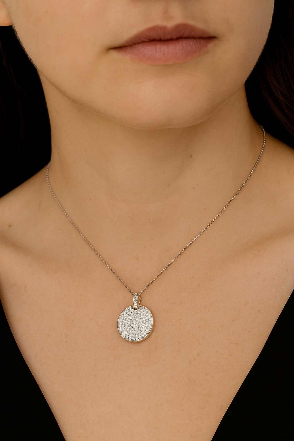 Celestia Diamond Disc Pendant