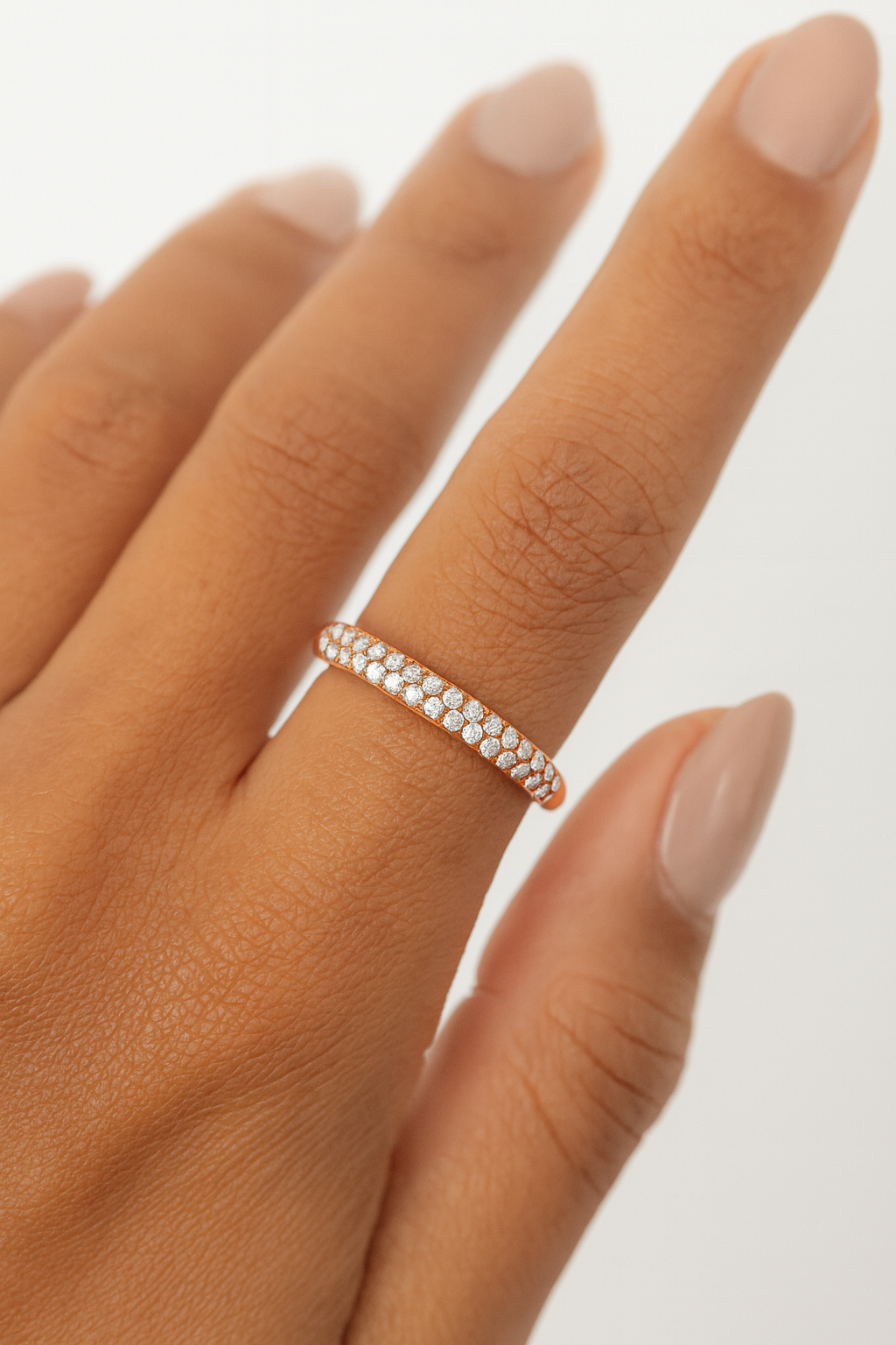 Cressida 18K Rose Gold Diamond Band