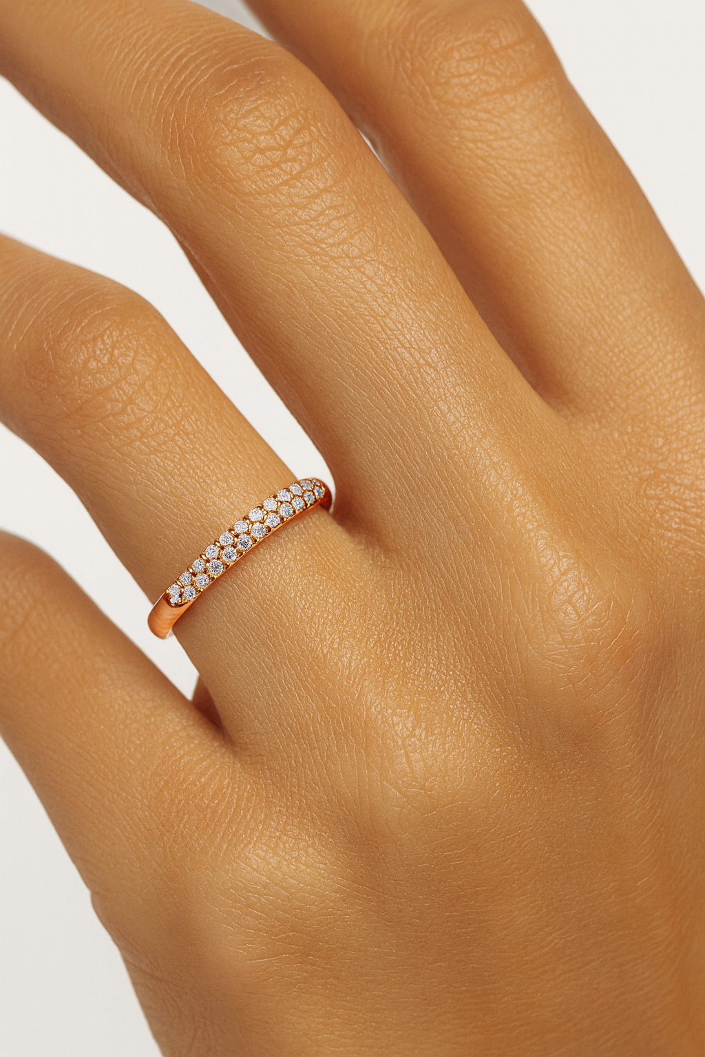 Cressida 18K Rose Gold Diamond Band