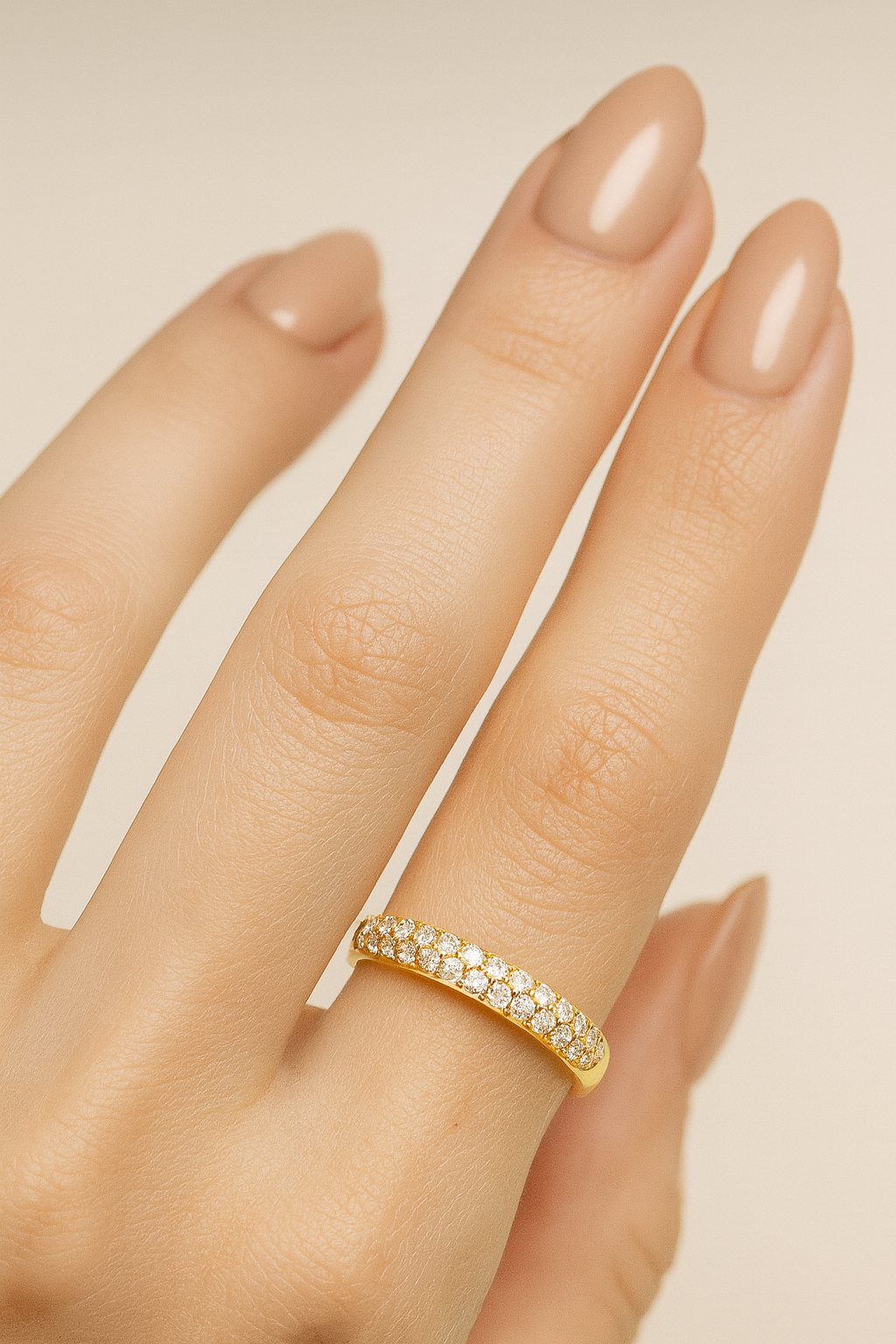 Elise 18K Pure Diamond Encrusted Gold Band