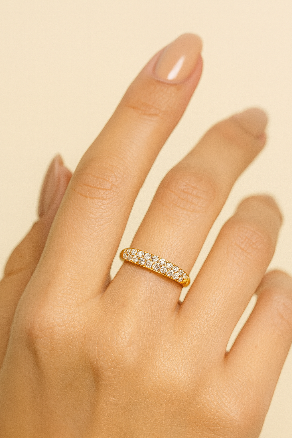 Elise 18K Pure Diamond Encrusted Gold Band