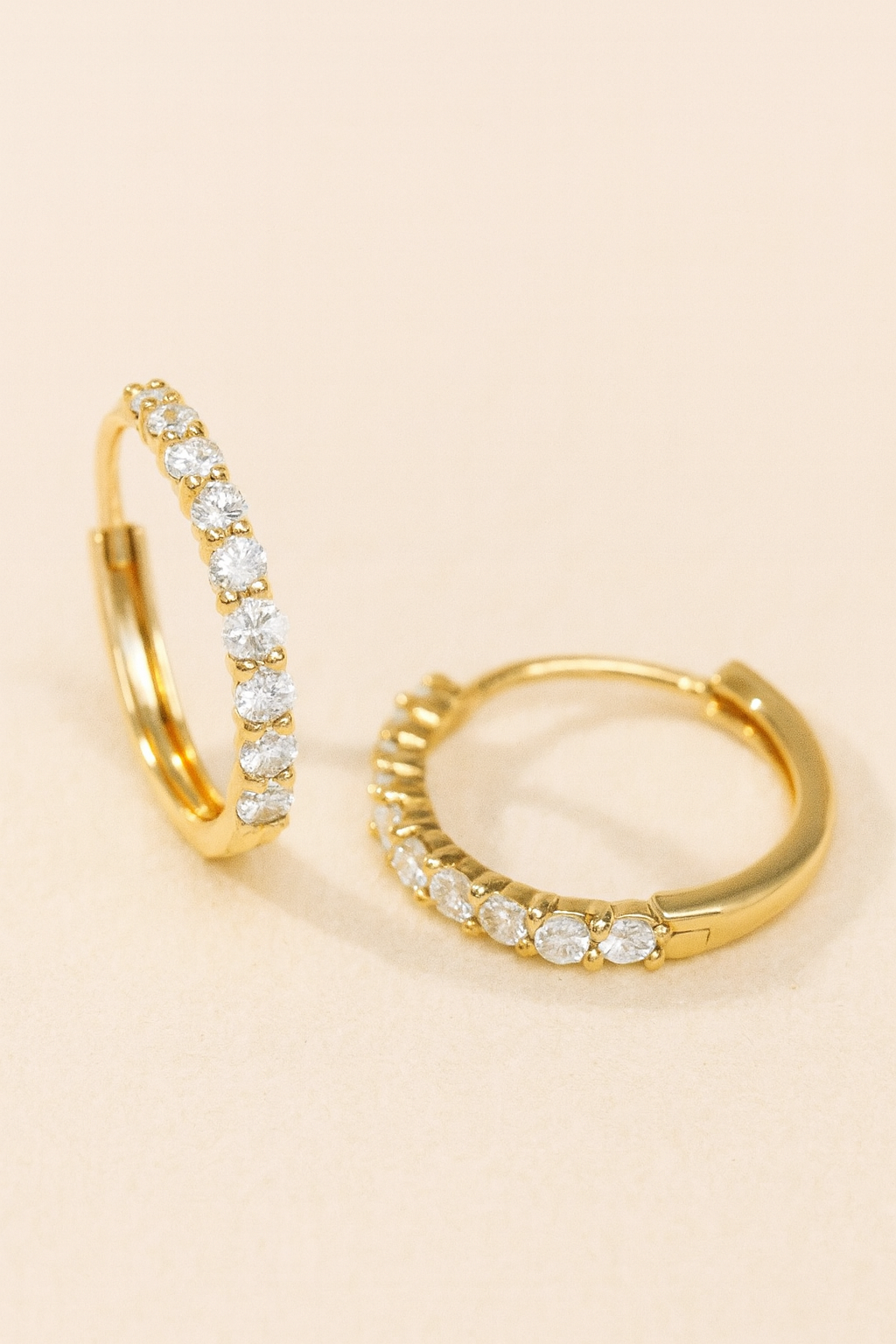 Estelle Diamond Paved 18K Pure Gold Earrings