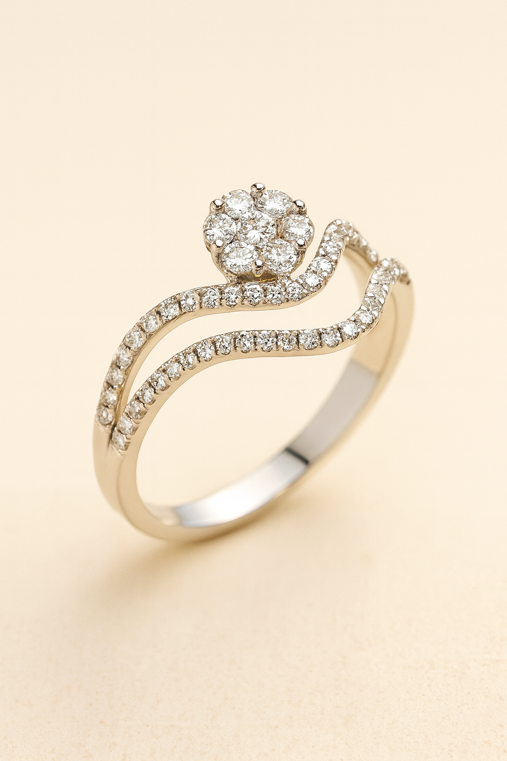 Eugenia 18K White Gold Diamond Encrusted Ring