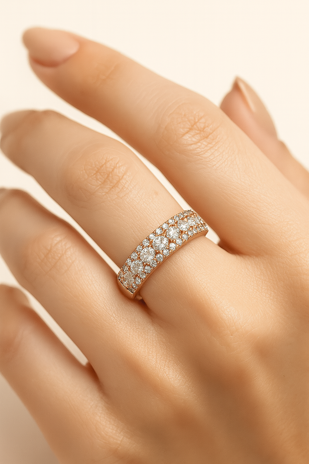 Felicity 18K Diamond Encrusted Rose Gold Ring