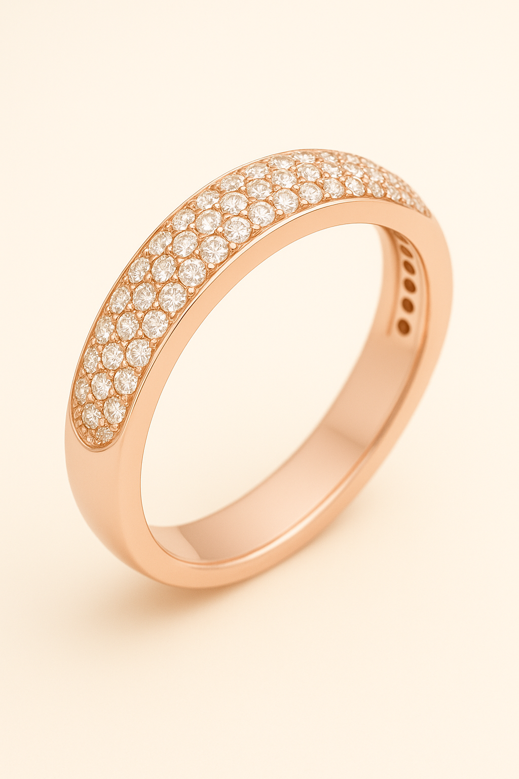Gwendolyn 18K Rose Gold Diamond Incrusted Pink Gold Band