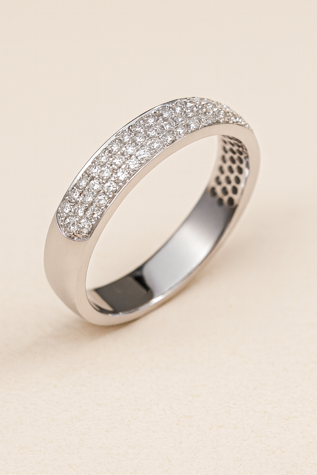 Helena 18K White Gold Diamond Encrusted White Gold Band