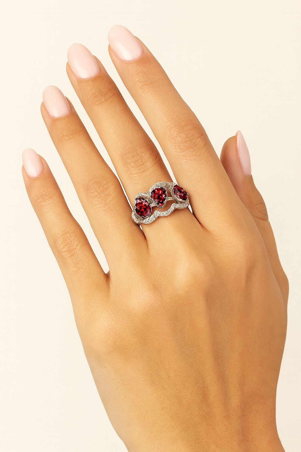 Meredith Crimson Crown Trio Ring