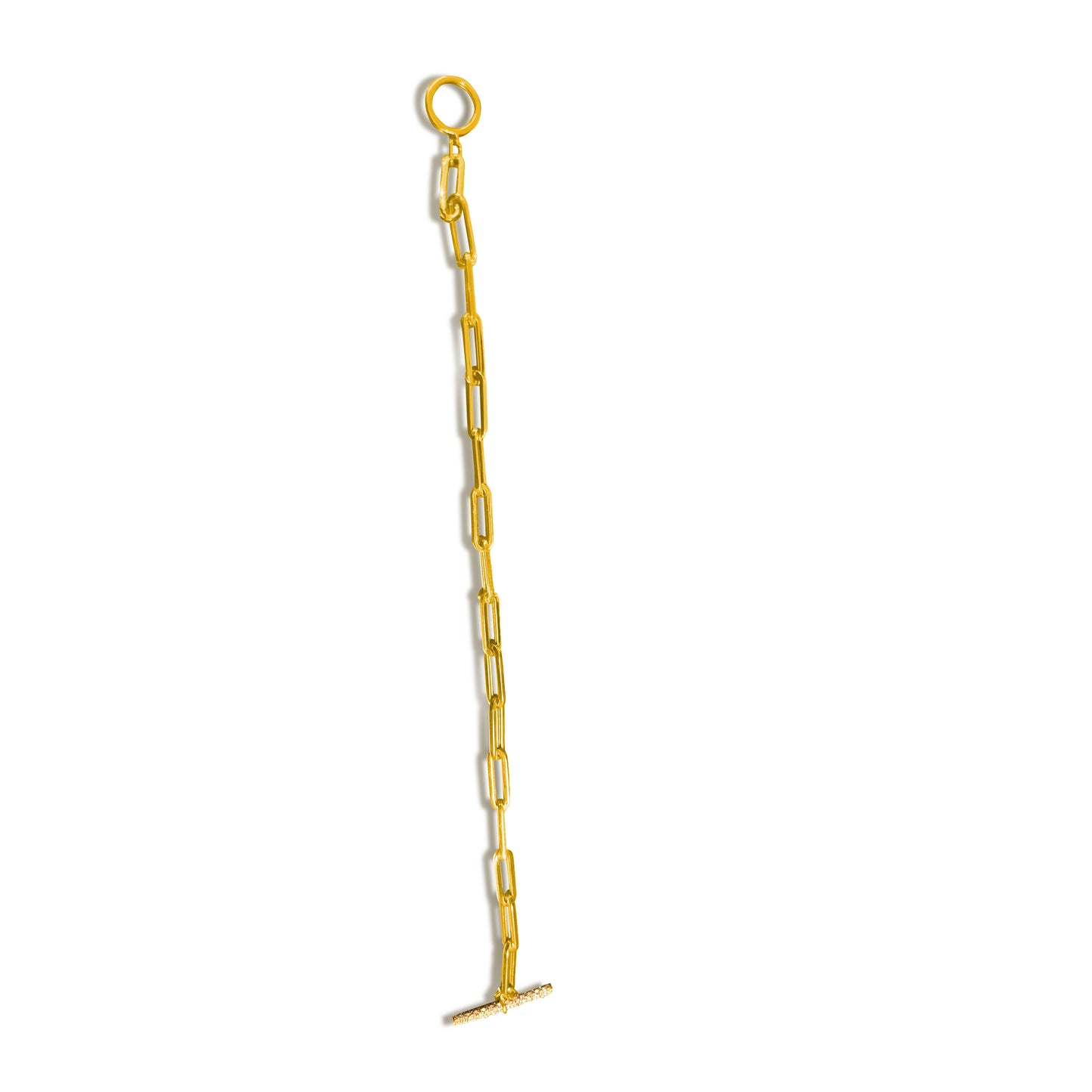 Mirabelle Diamond-Encrusted Paperclip Bracelet in 18K Gold