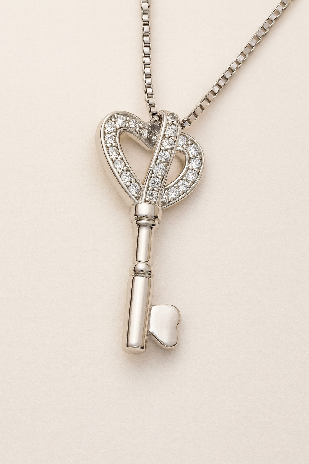 Octavia Diamond Encrusted Pendant in 18K White Gold