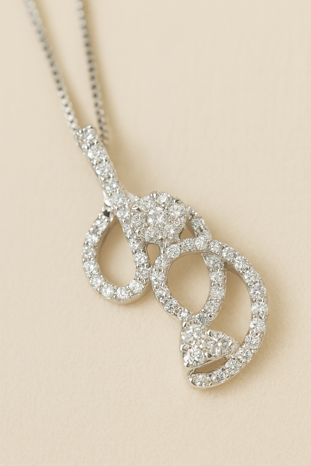 Odette Classy Diamond Encrusted Pendant in 18K White Gold