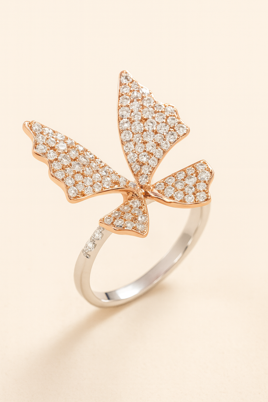 Carmel Papillon Rosegold and Diamonds Ring