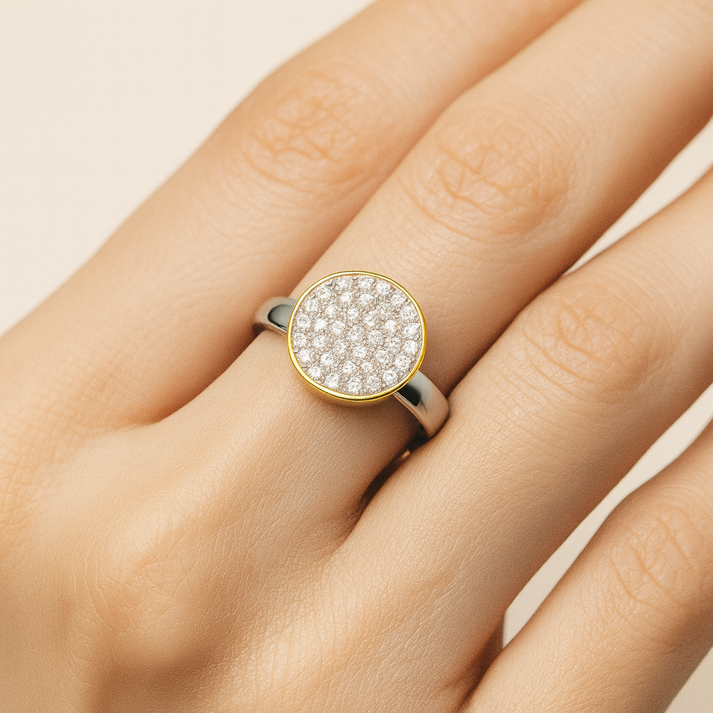 Rosalind Brown 18K White Gold Diamond Ring (Button-Cut Design)