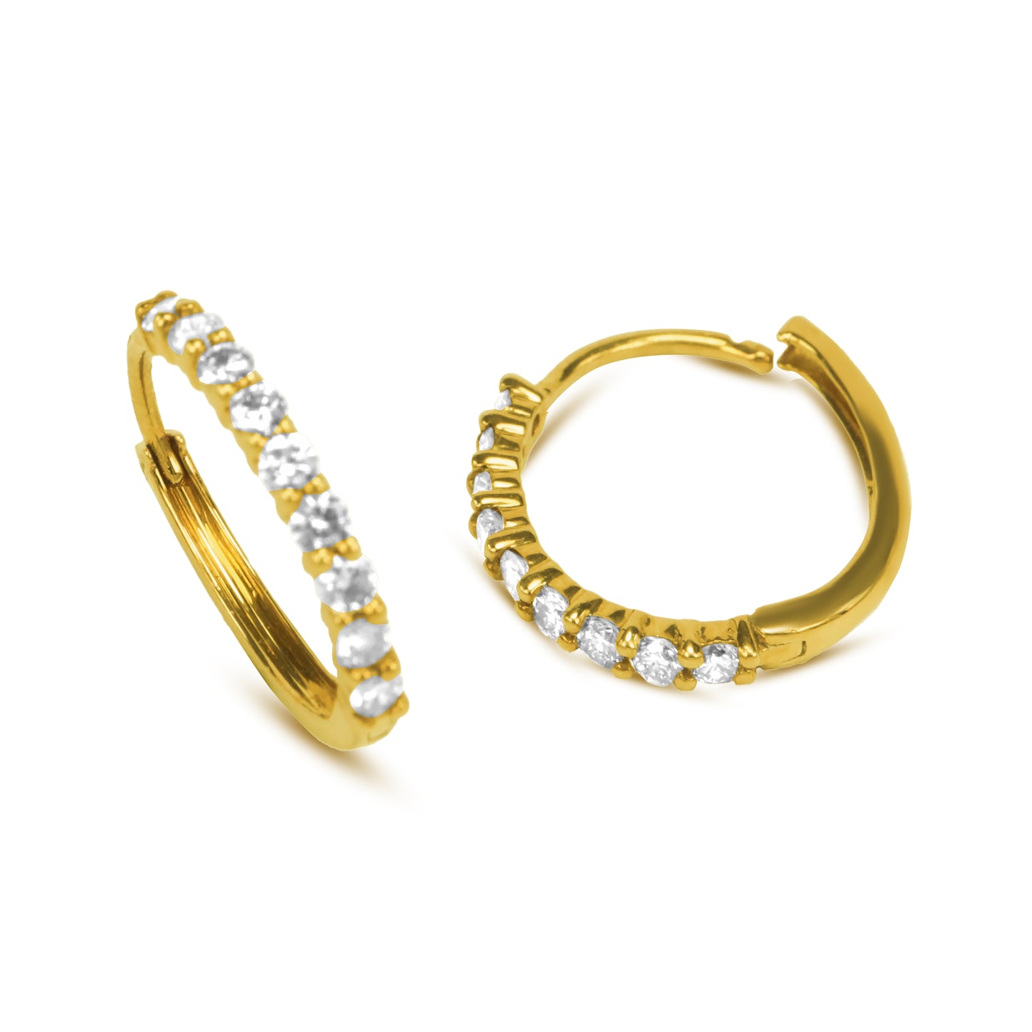 Rowena 18K Pure Gold Diamond Huggies