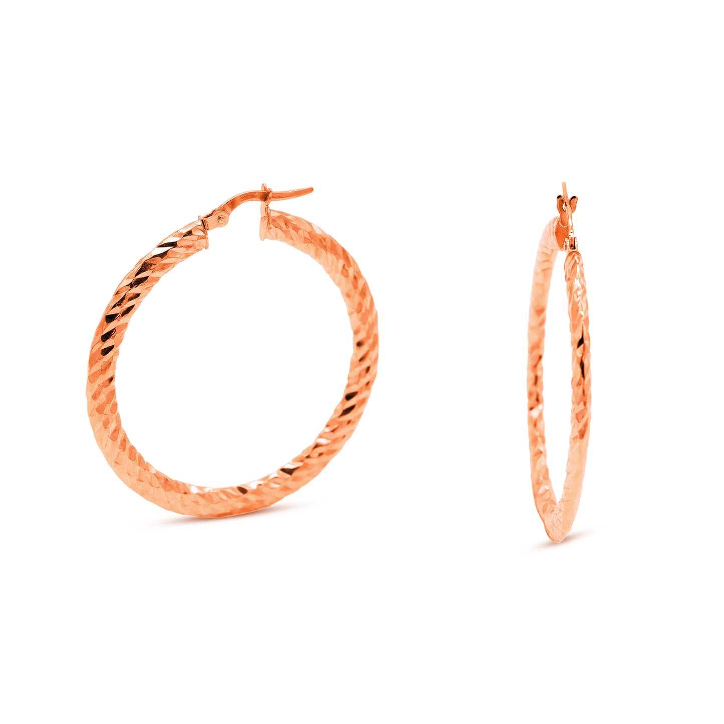 Sarah 18K Rose Gold Hoop Earrings