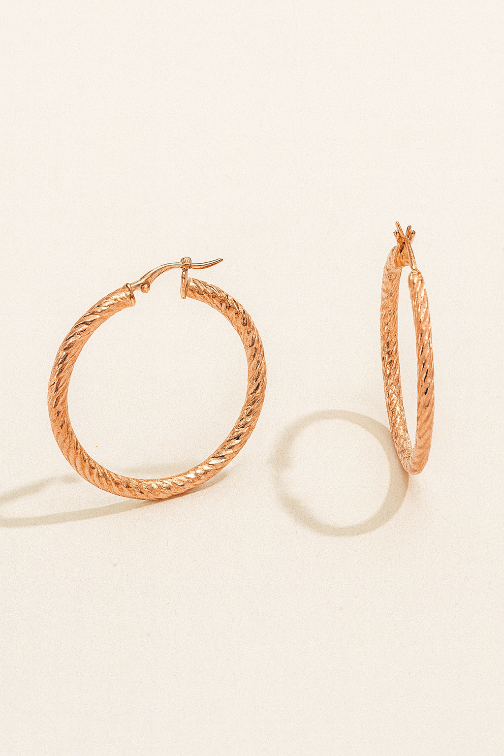 Sarah 18K Rose Gold Hoop Earrings