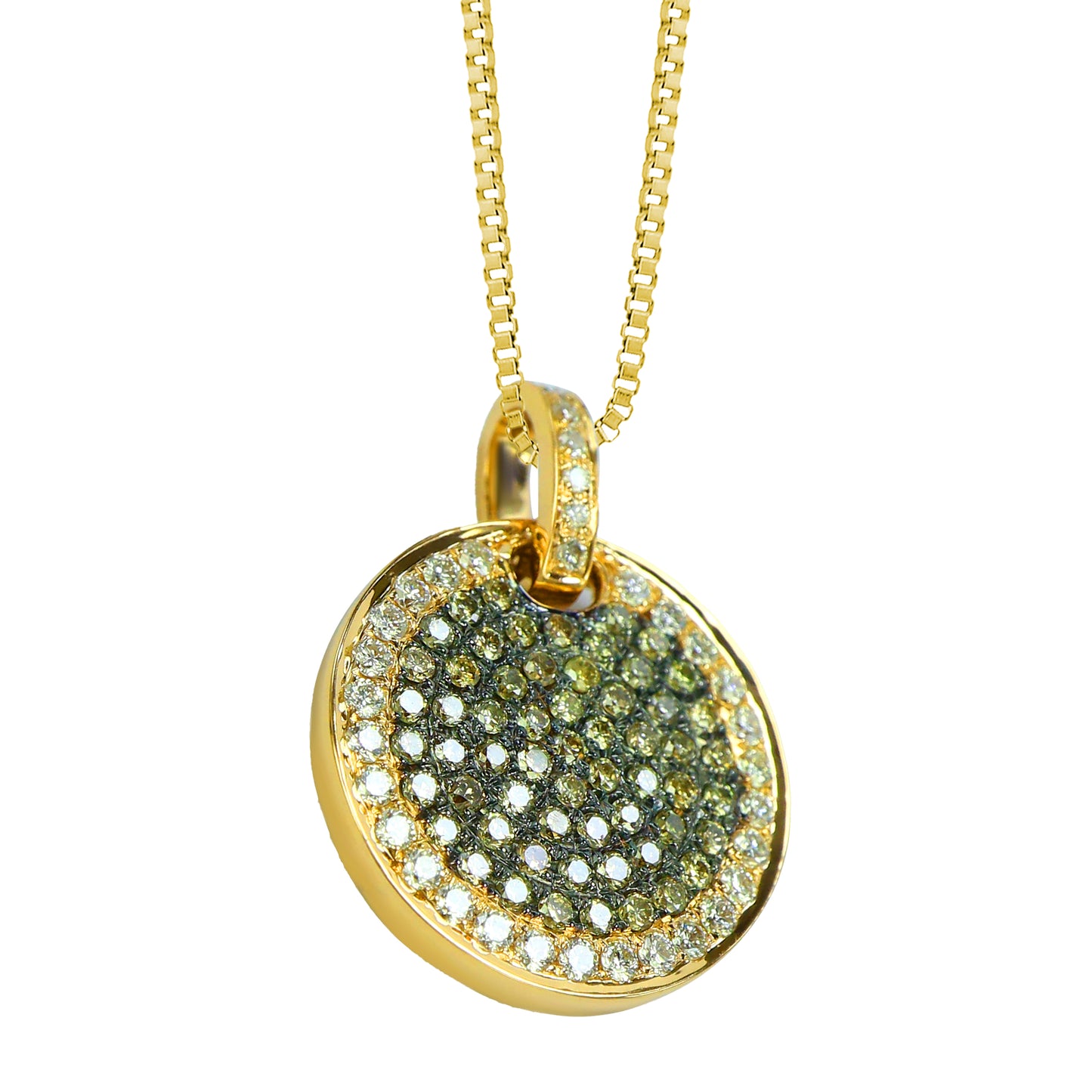Sibyl White and Brown Diamond Encrusted Pendant in 18K Rose Gold