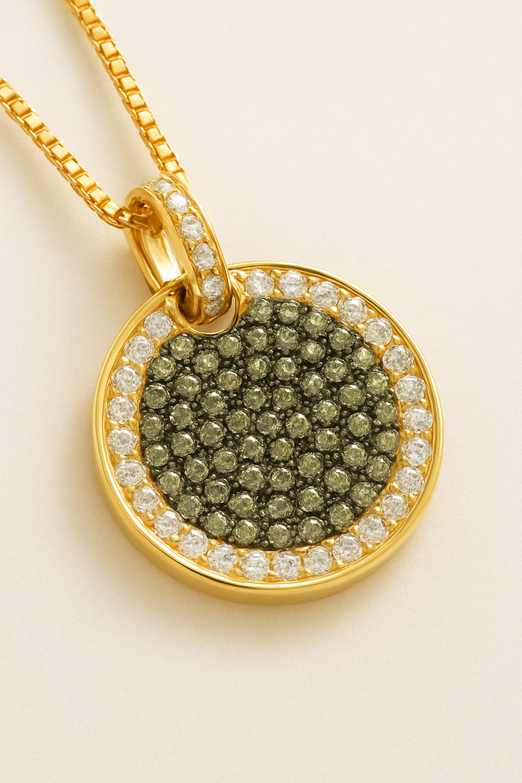 Sibyl White and Brown Diamond Encrusted Pendant in 18K Rose Gold