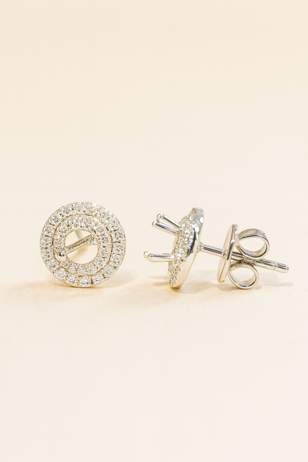 Simone 18K White Gold Diamond Earring Mounting