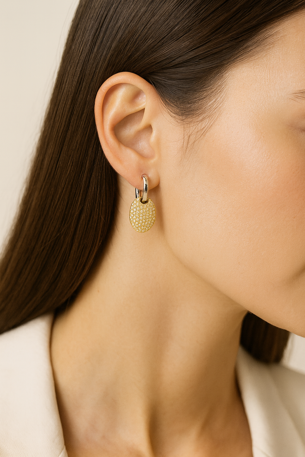 Sola Diamond Oval Earrings