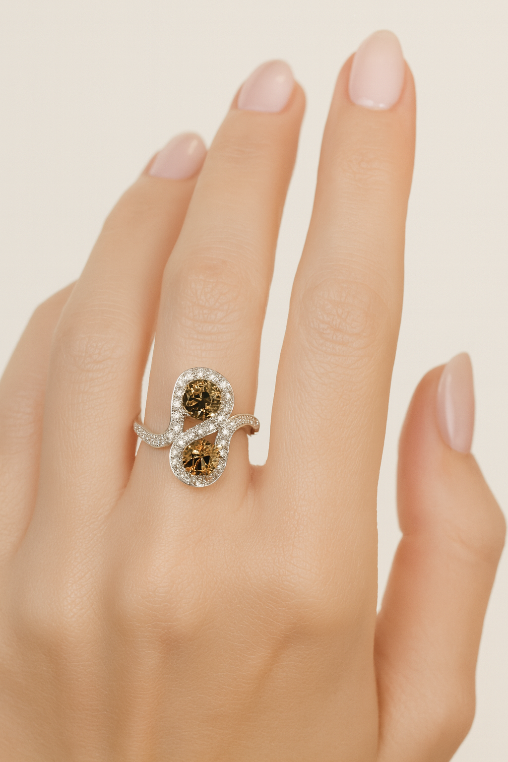 Sundial Duet Yellow Diamond Ring