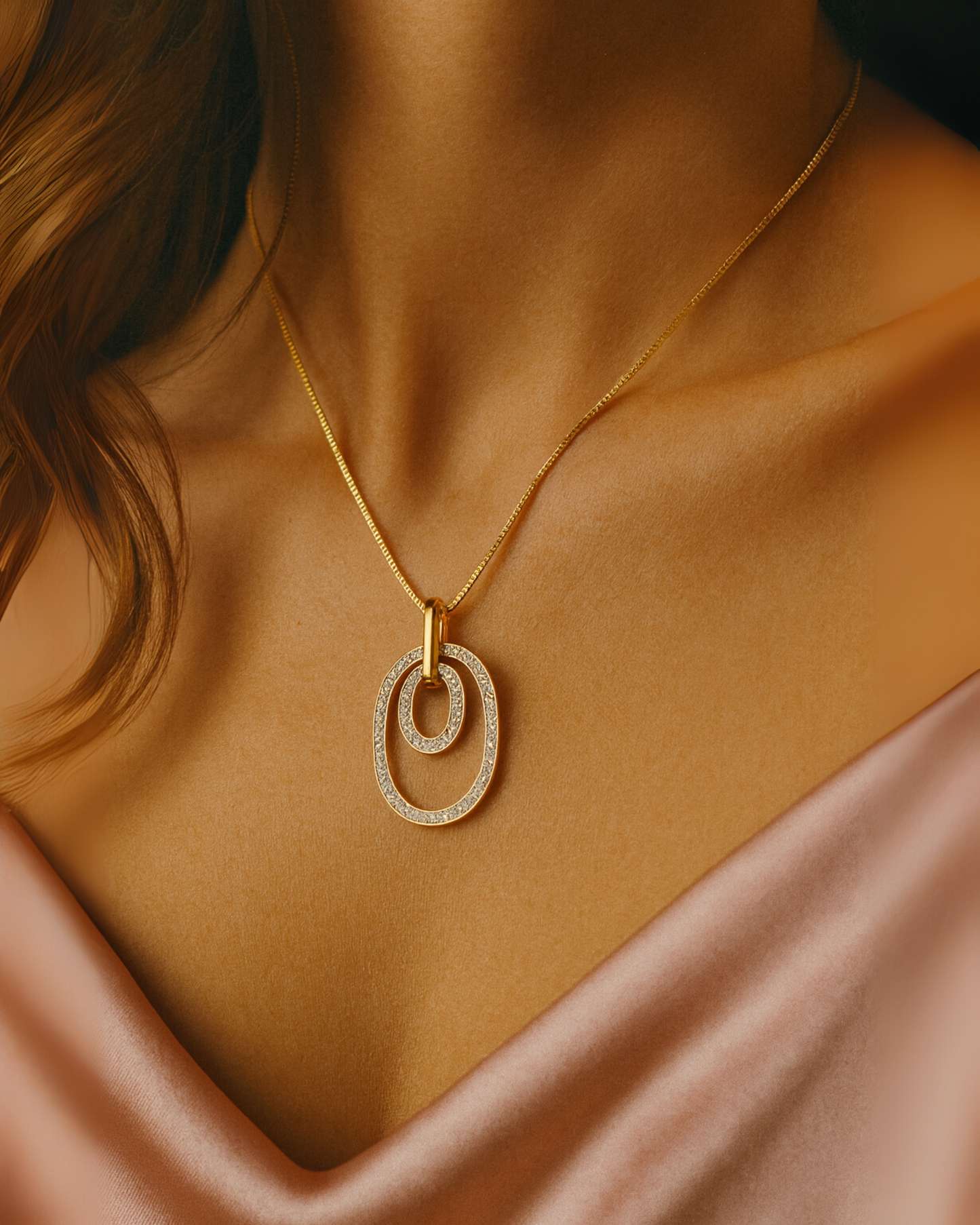 Theodora Diamond Encrusted Pendant in 18K White & Pure Gold