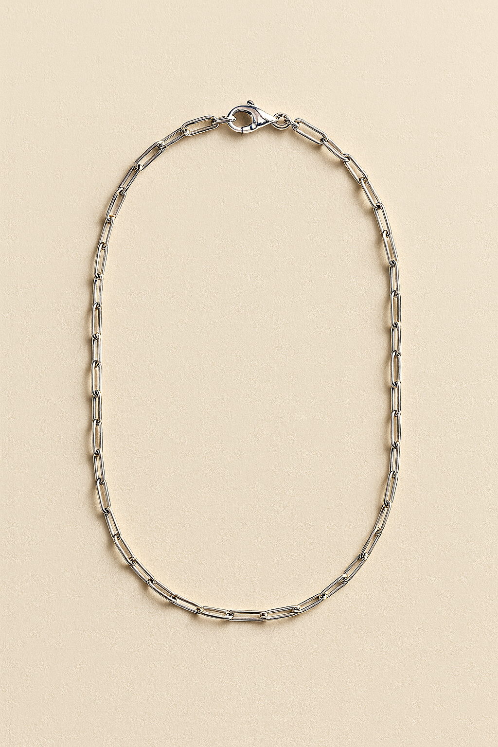 Valentina Classic 18K White Gold Paperclip Chain Necklace