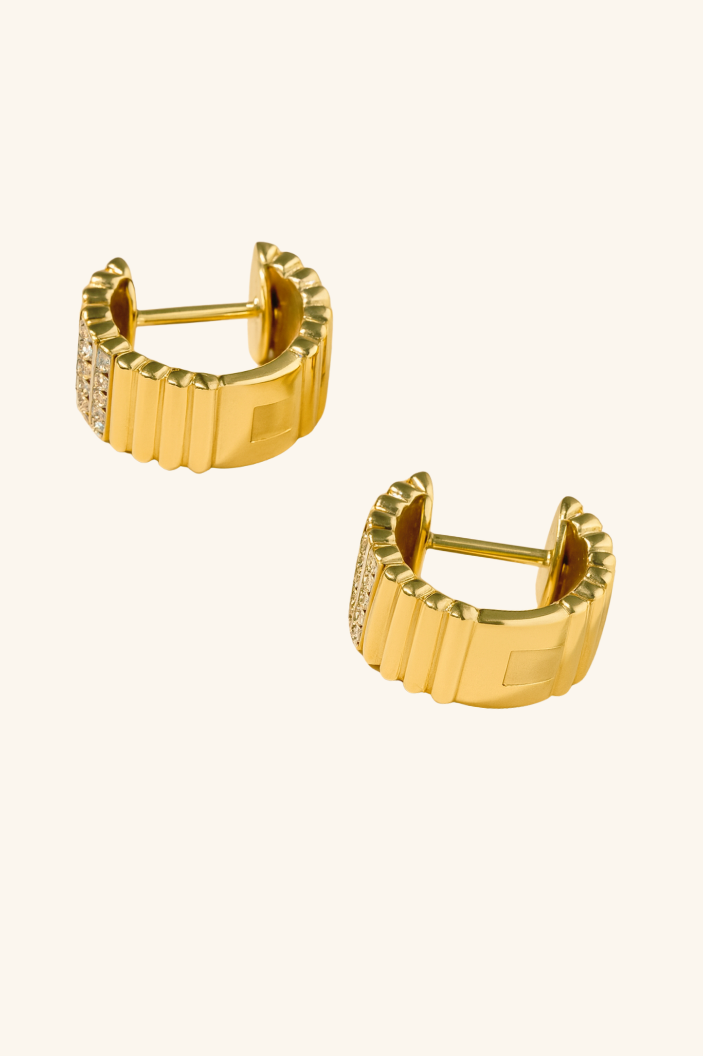 Venetia Diamond Adorned 14K Gold Huggie Earrings
