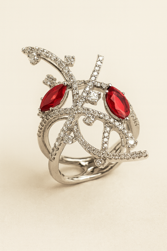 Rosamel Ruby Masquerade Duet Ring
