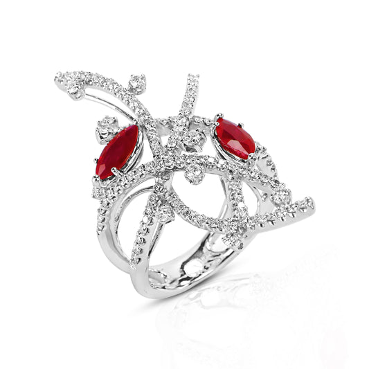 Ruby Masquerade Duet Ring