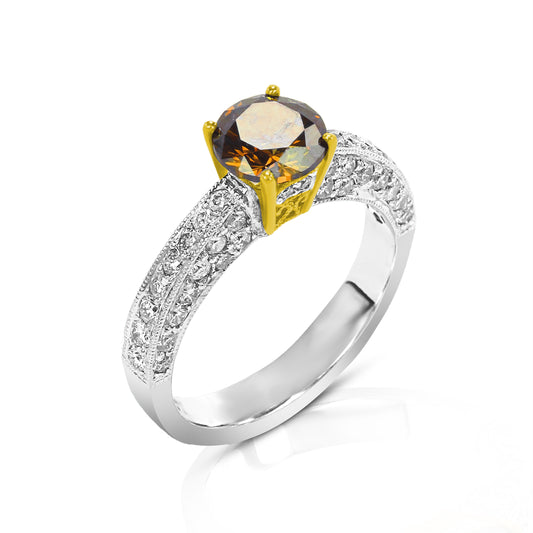 Solara Pavé Yellow Diamond Ring