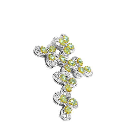 Solstice Bloom Diamond Cross Pendant