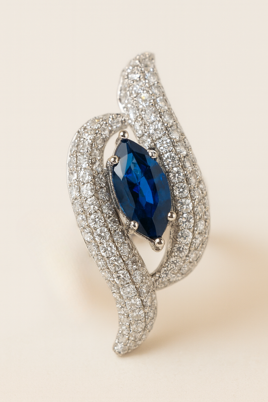 Cassia Sapphire Eye Diamond Pendant