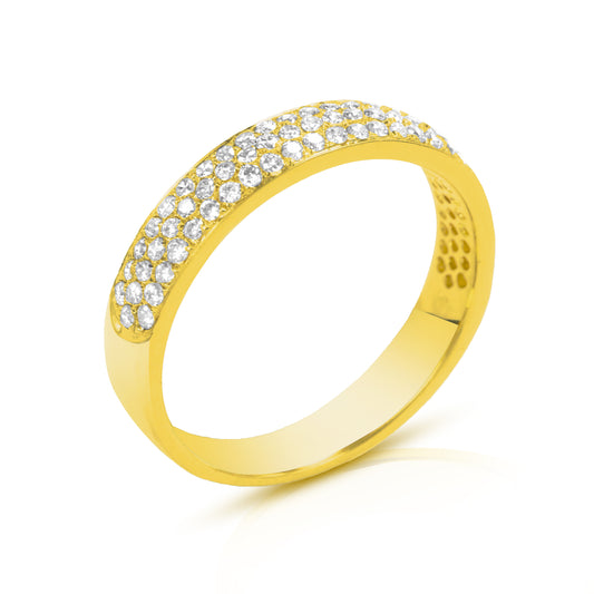 Juliet Diamond Encrusted 18K Pure Gold Ring