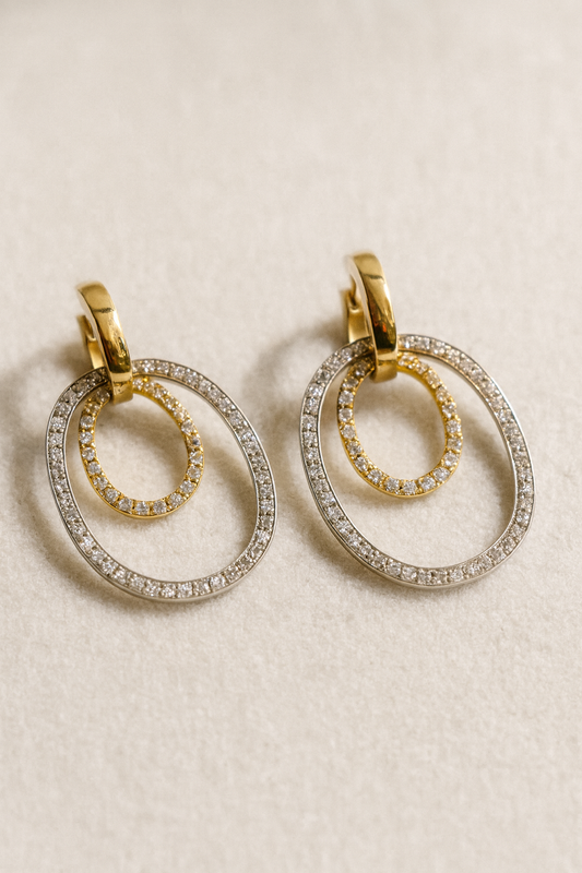 Rio Twin Orbit Diamond Drop Earrings