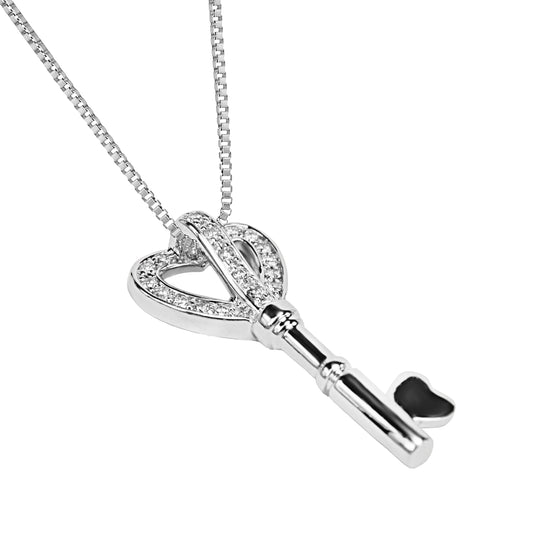 Octavia Diamond Encrusted Pendant in 18K White Gold
