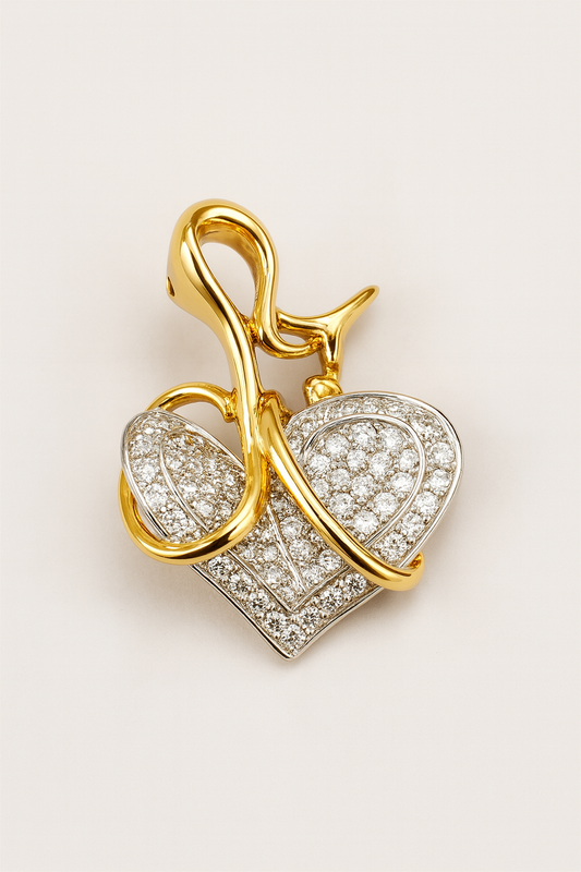 Juna Golden Embrace Diamond Heart Pendant