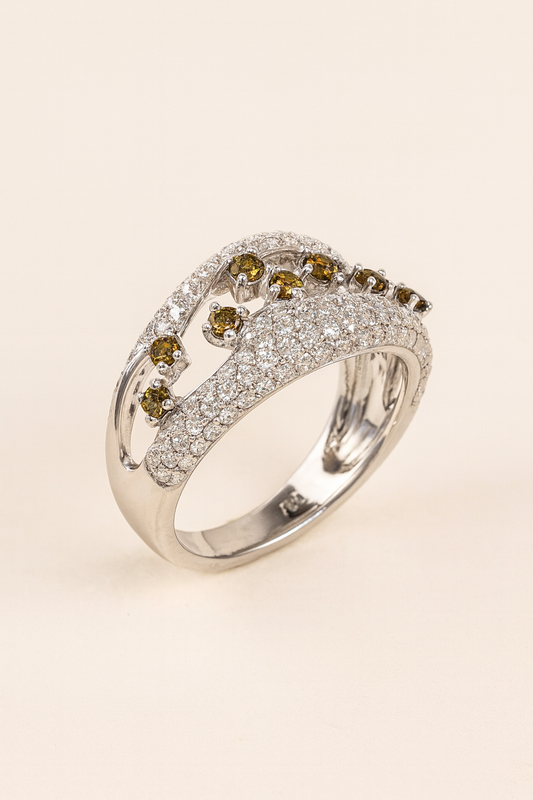 Lorenza Tidal Crest Diamond Wave Ring
