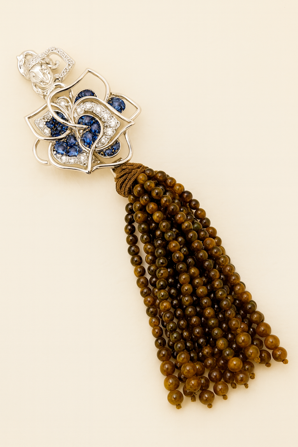 Lumine Midnight Lotus Tassel Pendant